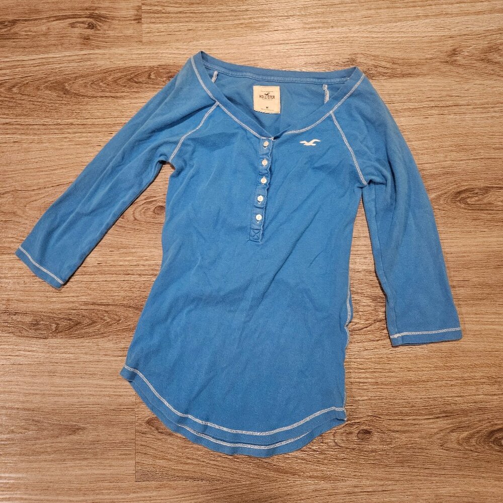 Hollister Y2K Women's Blue Tunic shirt